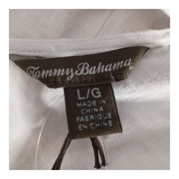 Tommy Bahama Two Palms The Back Dress Linen Shift Knee-Length White Womens Large - Picture 3 of 5